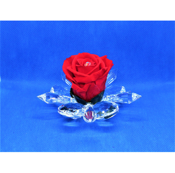 Fiore 5 puntali cristallo e rosa