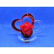 Cuore plex su base cristallo e rosa