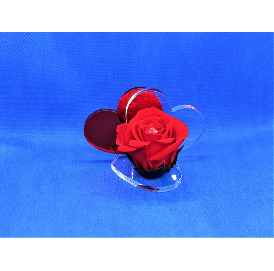 Cigni cristallo su base e rosa