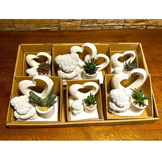 Serie 6 orsi teddy cuori