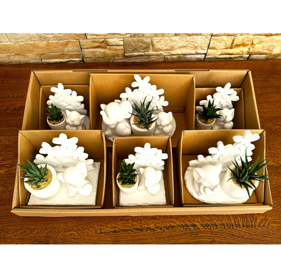 Serie 6 elefanti con fiori