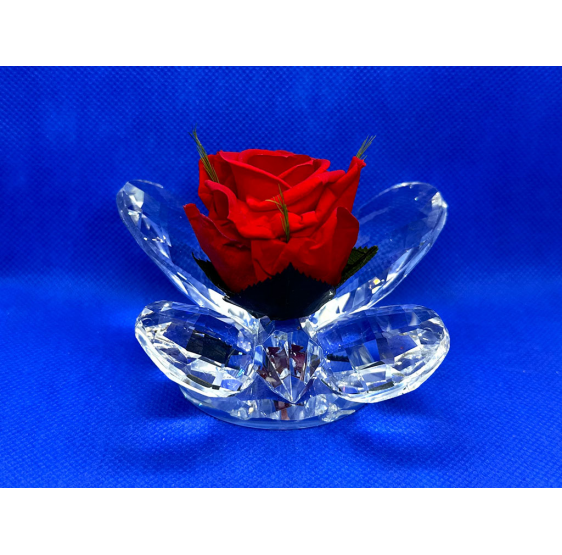 Farfalla grande cristallo e rosa