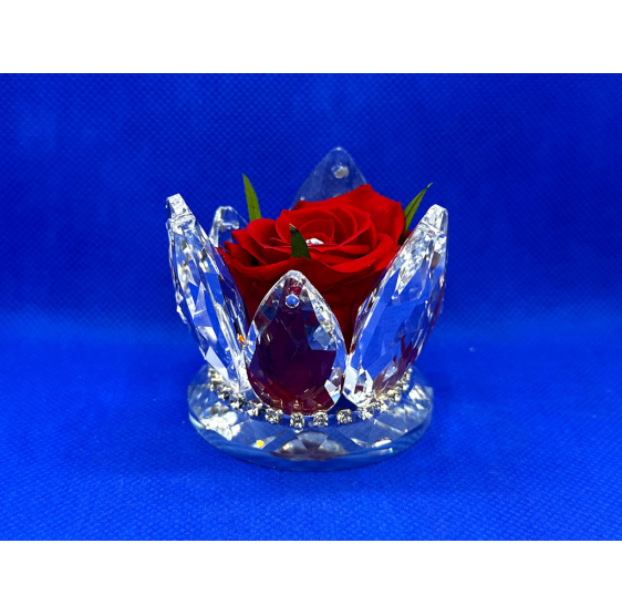 Corona grande cristallo e rosa