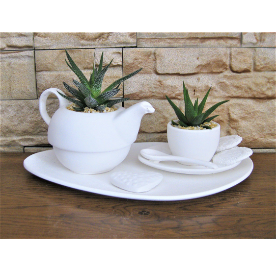 Vassoio teiera e tazza