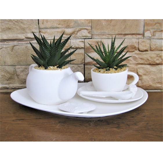 vassoio teiera grande e tazza tè